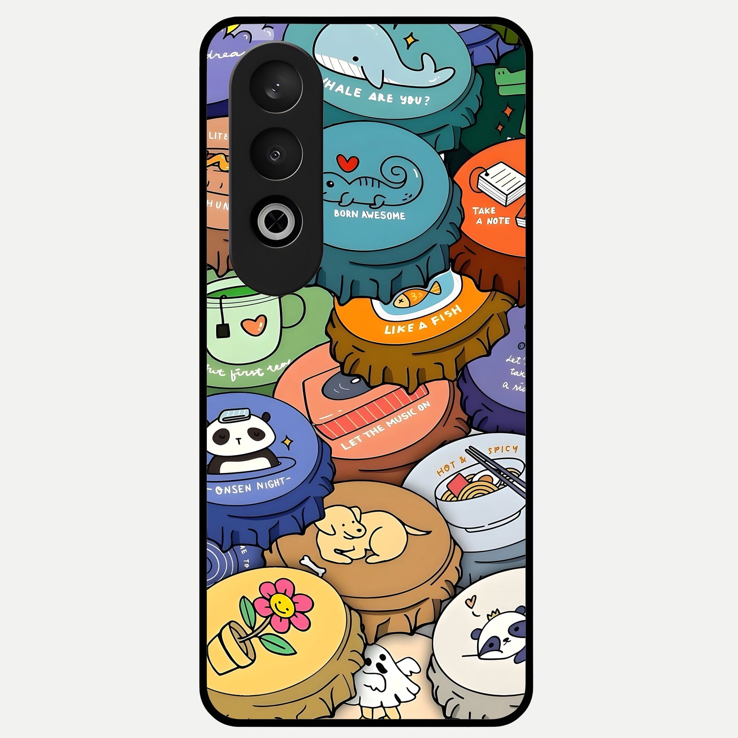  Coins Patterns Glass Case For Oneplus Nord CE4 back cover – full design glossy printed glass finish