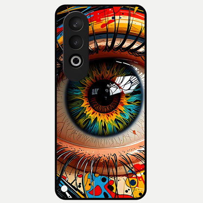 Colorful Eye Glass Case For Oneplus Nord CE4 back cover – full design glossy printed glass finish