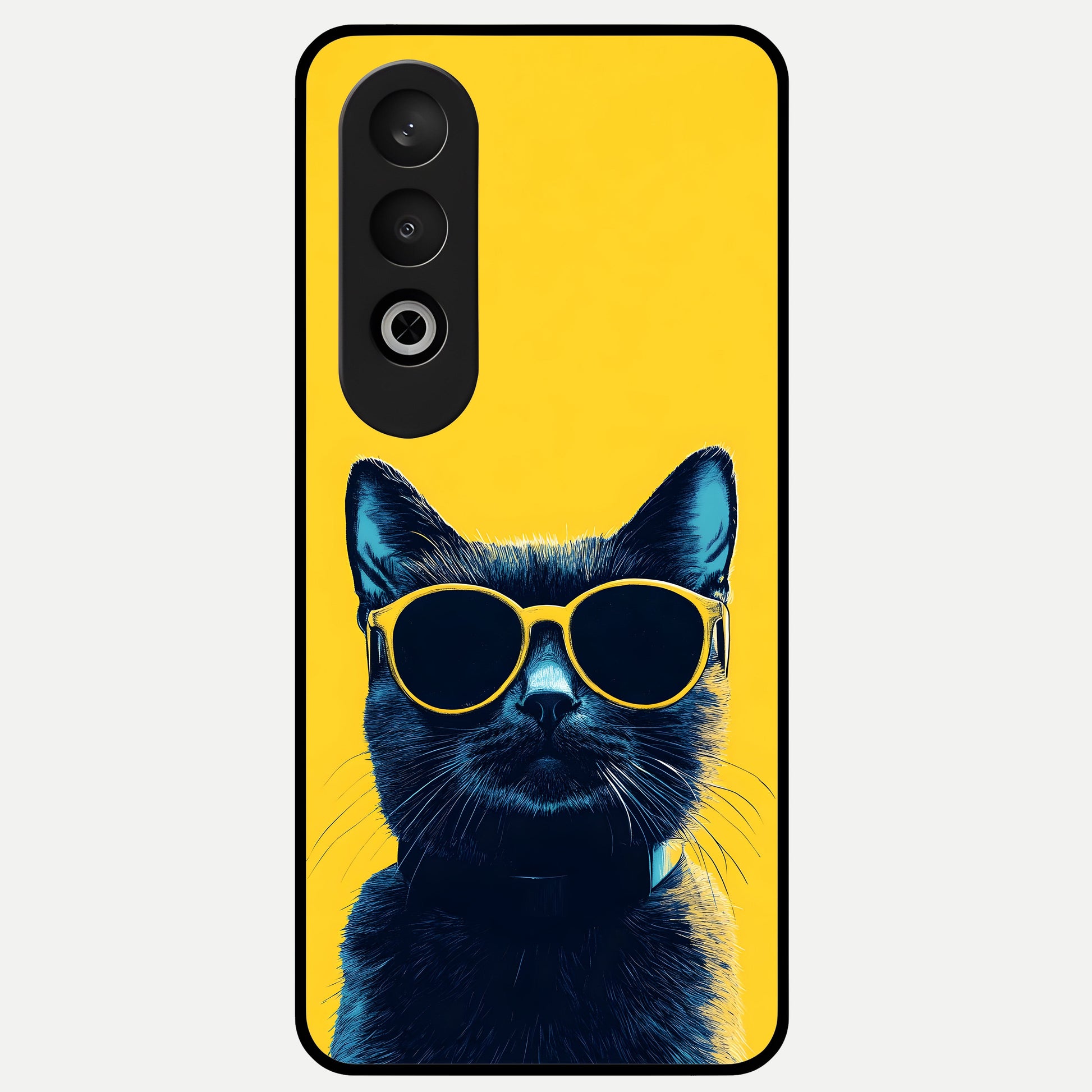  Cool Cat Vibes Glass Case For Oneplus Nord CE4 back cover – full design glossy printed glass finish