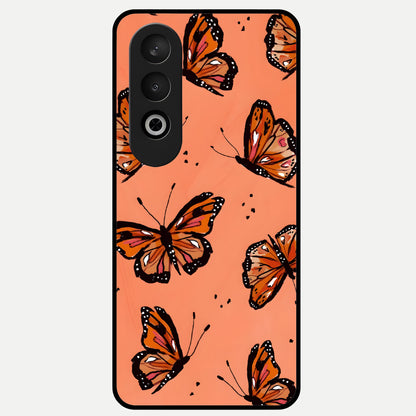  Coral Wing Butterfly Glass Case For Oneplus Nord CE4 back cover – full design glossy printed glass finish