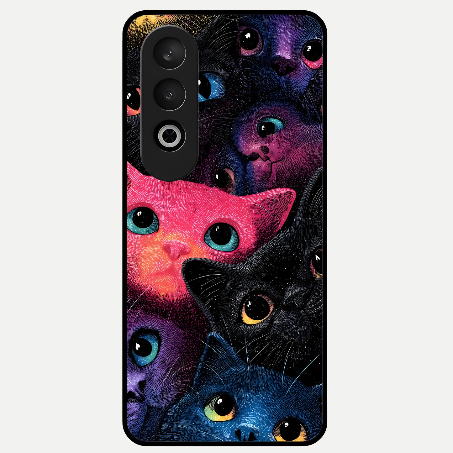  Cosmic Cats Dreams Glass Case For Oneplus Nord CE4 back cover – full design glossy printed glass finish