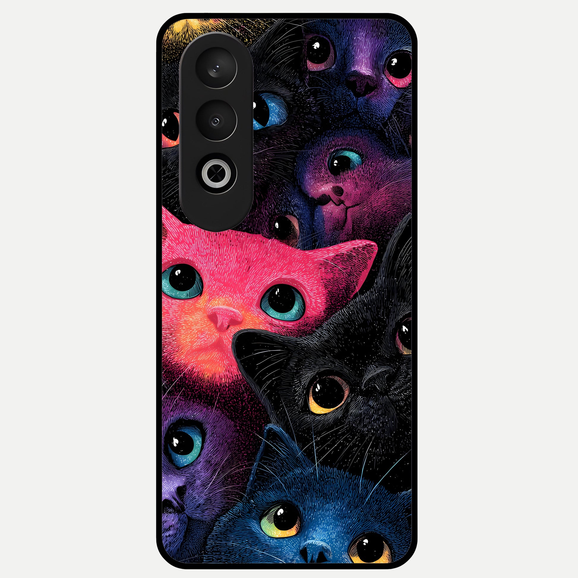  Cosmic Cats Dreams Glass Case For Oneplus Nord CE4 back cover – full design glossy printed glass finish