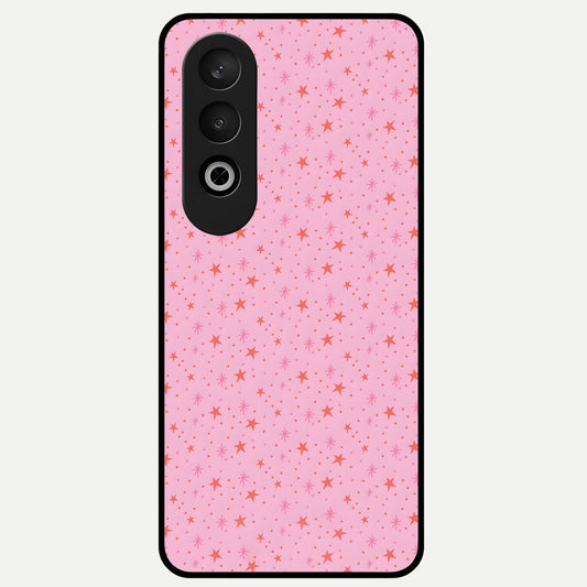  Cosmic Pink Sparkle Glass Case For Oneplus Nord CE4 back cover – full design glossy printed glass finish