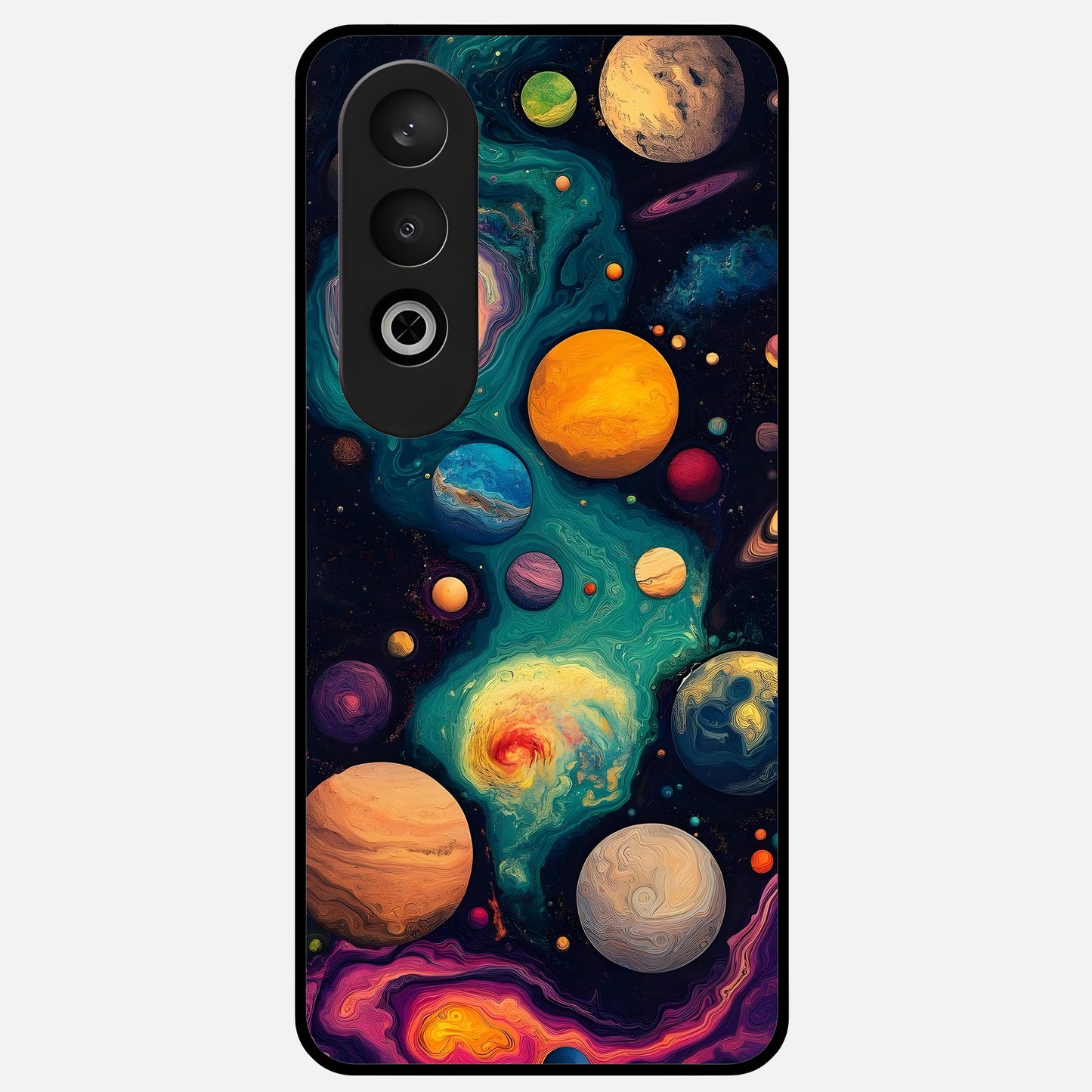 Cosmic Planet Journey Glass Case For Oneplus Nord CE4 back cover – full design glossy printed glass finish