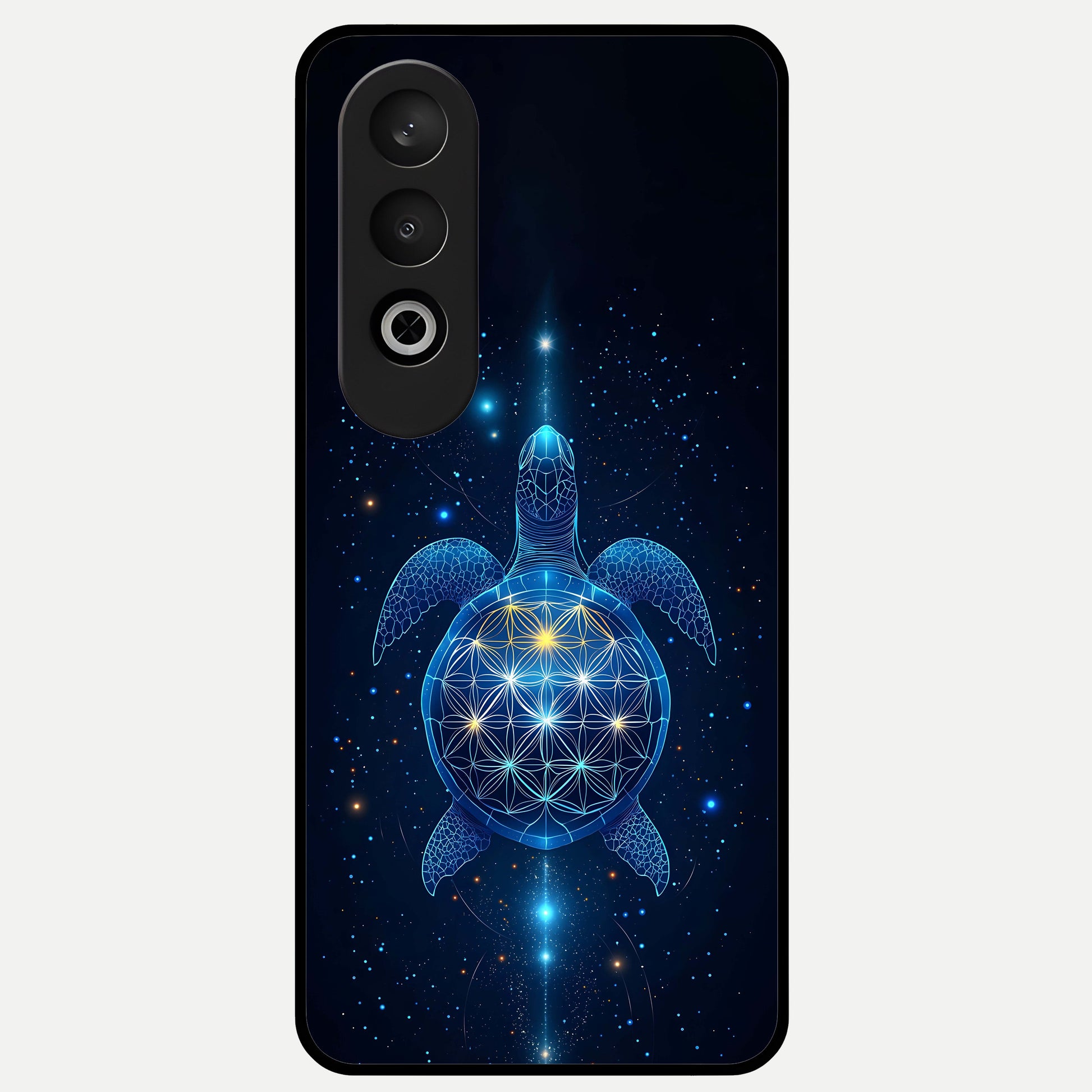  Crimson Blue Turtle Glass Case For Oneplus Nord CE4 back cover – full design glossy printed glass finish