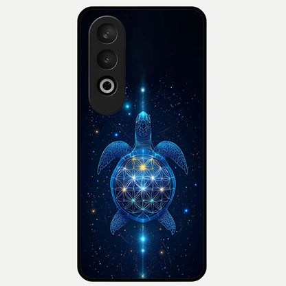  Crimson Blue Turtle Glass Case For Oneplus Nord CE4 back cover – full design glossy printed glass finish