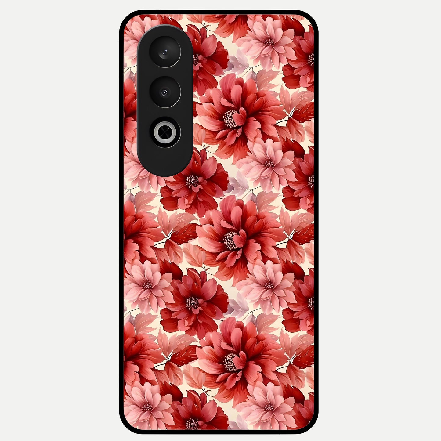  Crimson Love Petals Glass Case For Oneplus Nord CE4 back cover – full design glossy printed glass finish