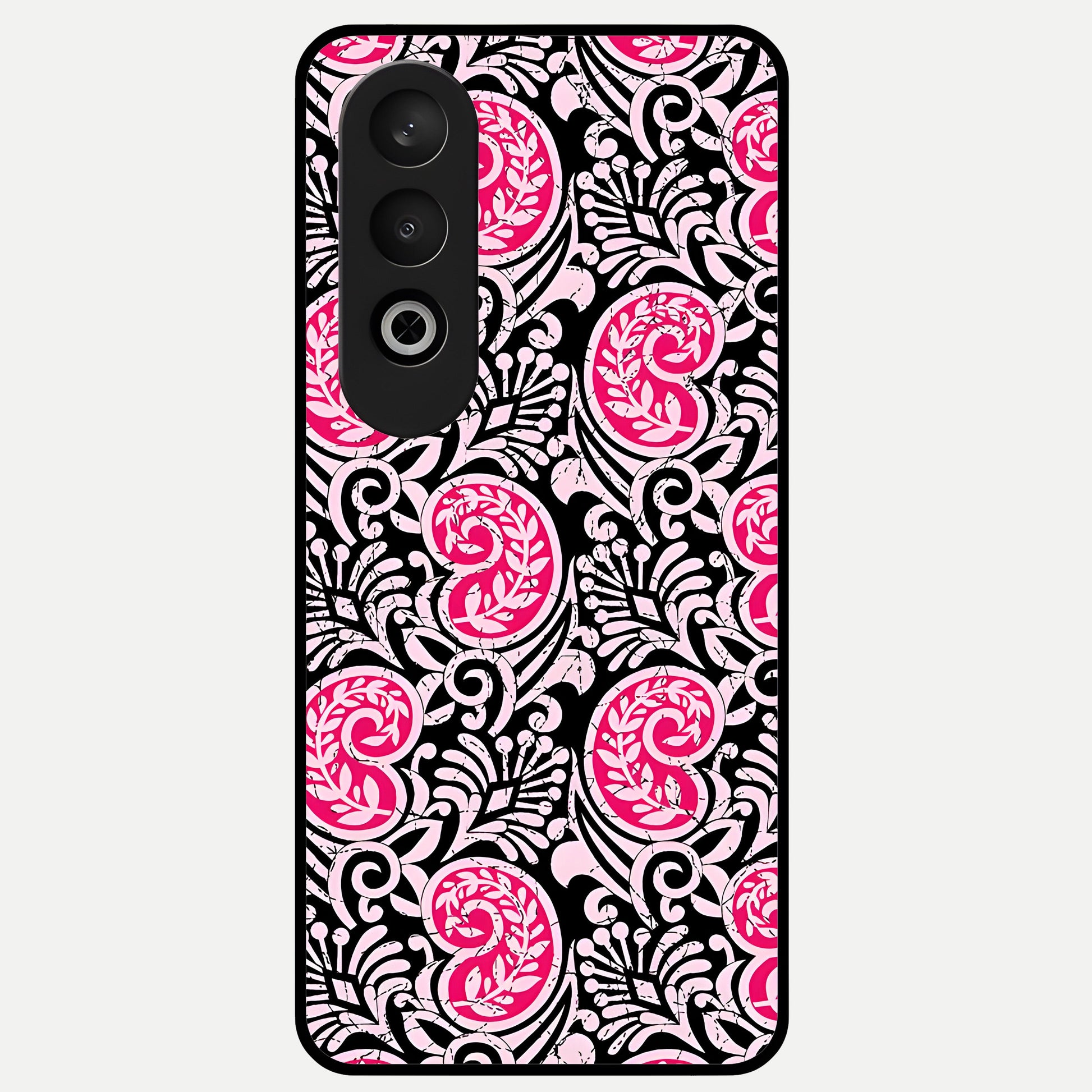  Crimson Paisley Charm Glass Case For Oneplus Nord CE4 back cover – full design glossy printed glass finish
