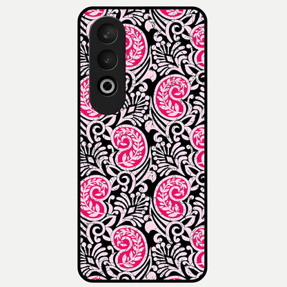  Crimson Paisley Charm Glass Case For Oneplus Nord CE4 back cover – full design glossy printed glass finish