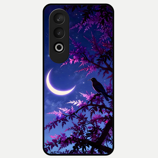  Crow And Moon Scenery Glass Case For Oneplus Nord CE4 back cover – full design glossy printed glass finish