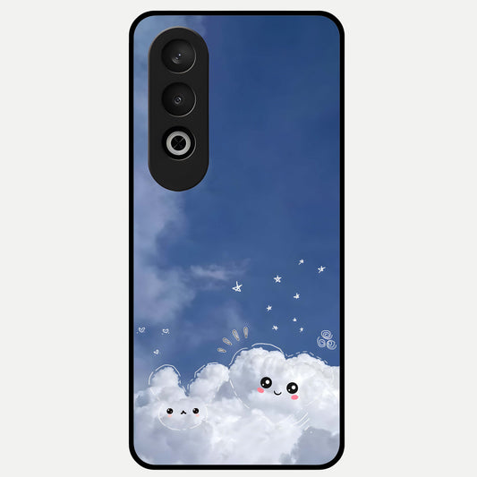  Cute Blossom Cloud Glass Case For Oneplus Nord CE4 back cover – full design glossy printed glass finish