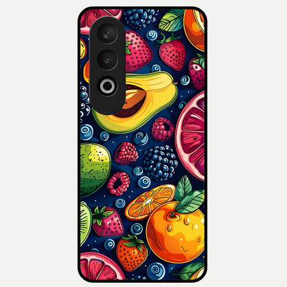  Cute Fruits Art Glass Case For Oneplus Nord CE4 back cover – full design glossy printed glass finish