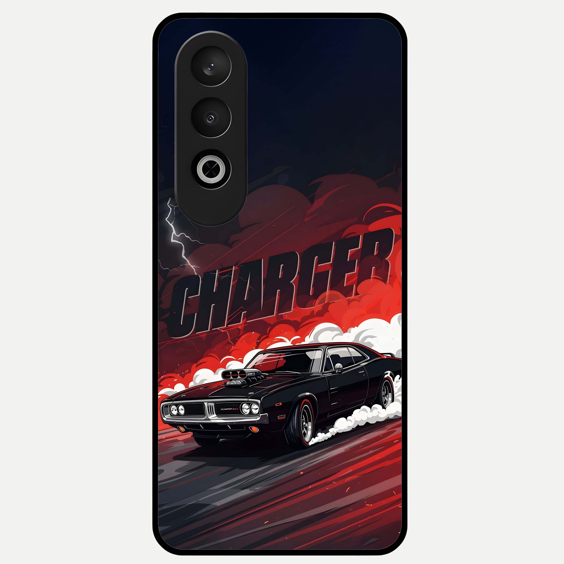  Dark Charger Fury Glass Case For Oneplus Nord CE4 back cover – full design glossy printed glass finish