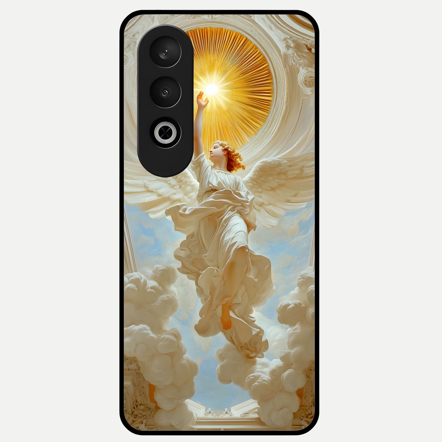  Divine Light Angel Glass Case For Oneplus Nord CE4 back cover – full design glossy printed glass finish