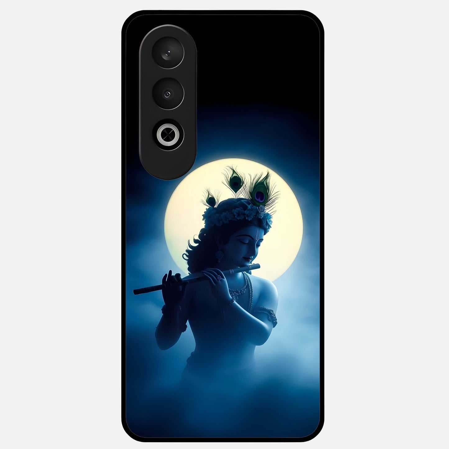  Divine Moon Flute Glass Case For Oneplus Nord CE4 back cover – full design glossy printed glass finish