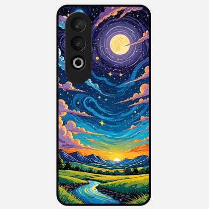  Dreamy Night Landscape Glass Case For Oneplus Nord CE4 back cover – full design glossy printed glass finish