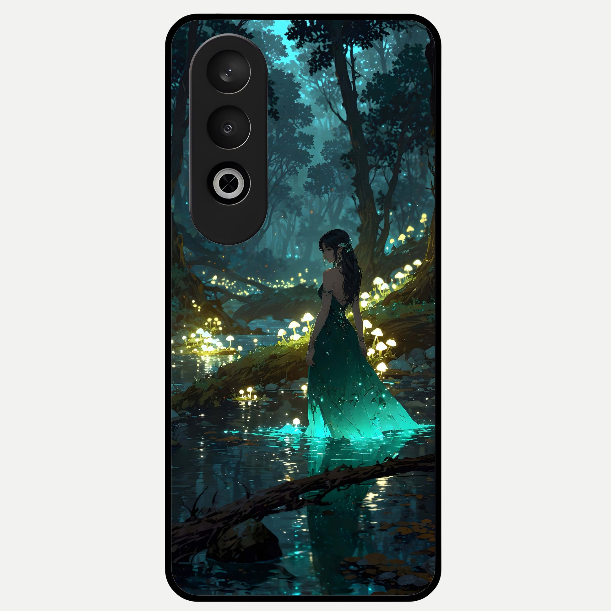  Enchanted Forest Glow Glass Case For Oneplus Nord CE4 back cover – full design glossy printed glass finish