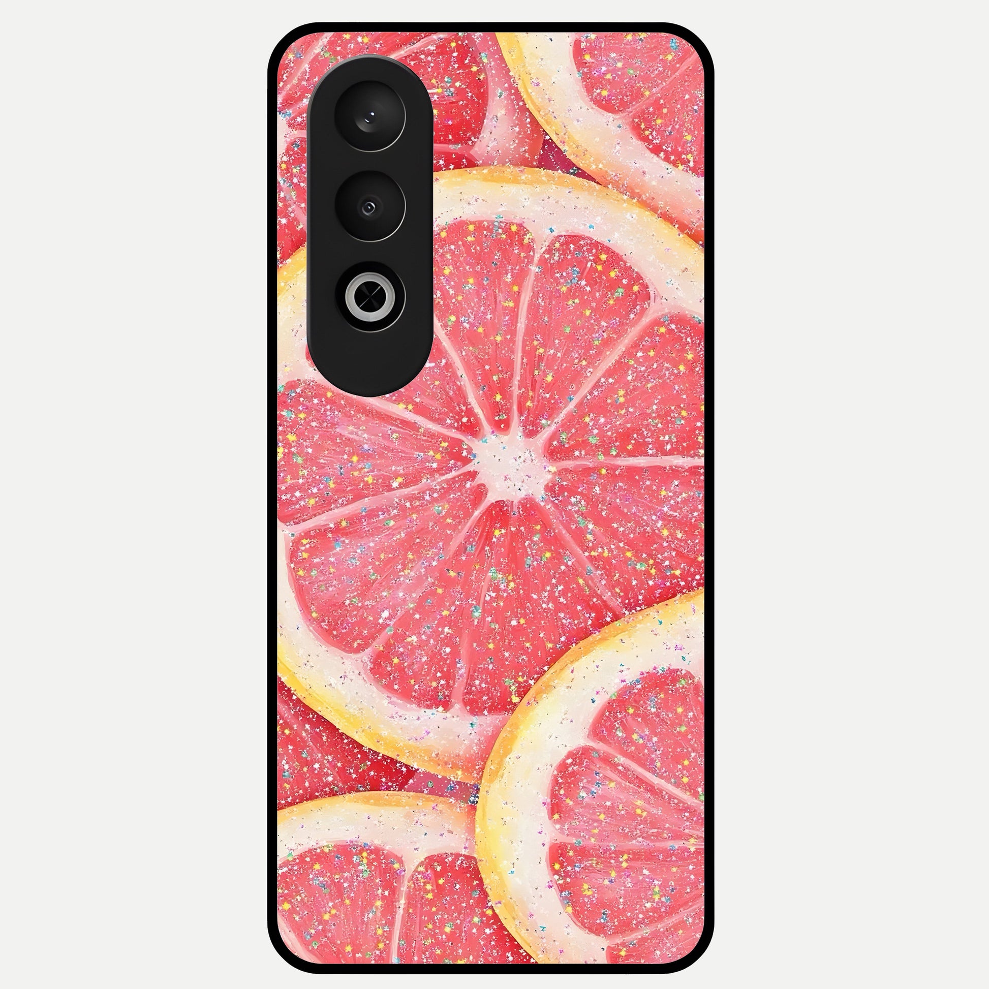  Glitter Grapefruit Glass Case For Oneplus Nord CE4 back cover – full design glossy printed glass finish