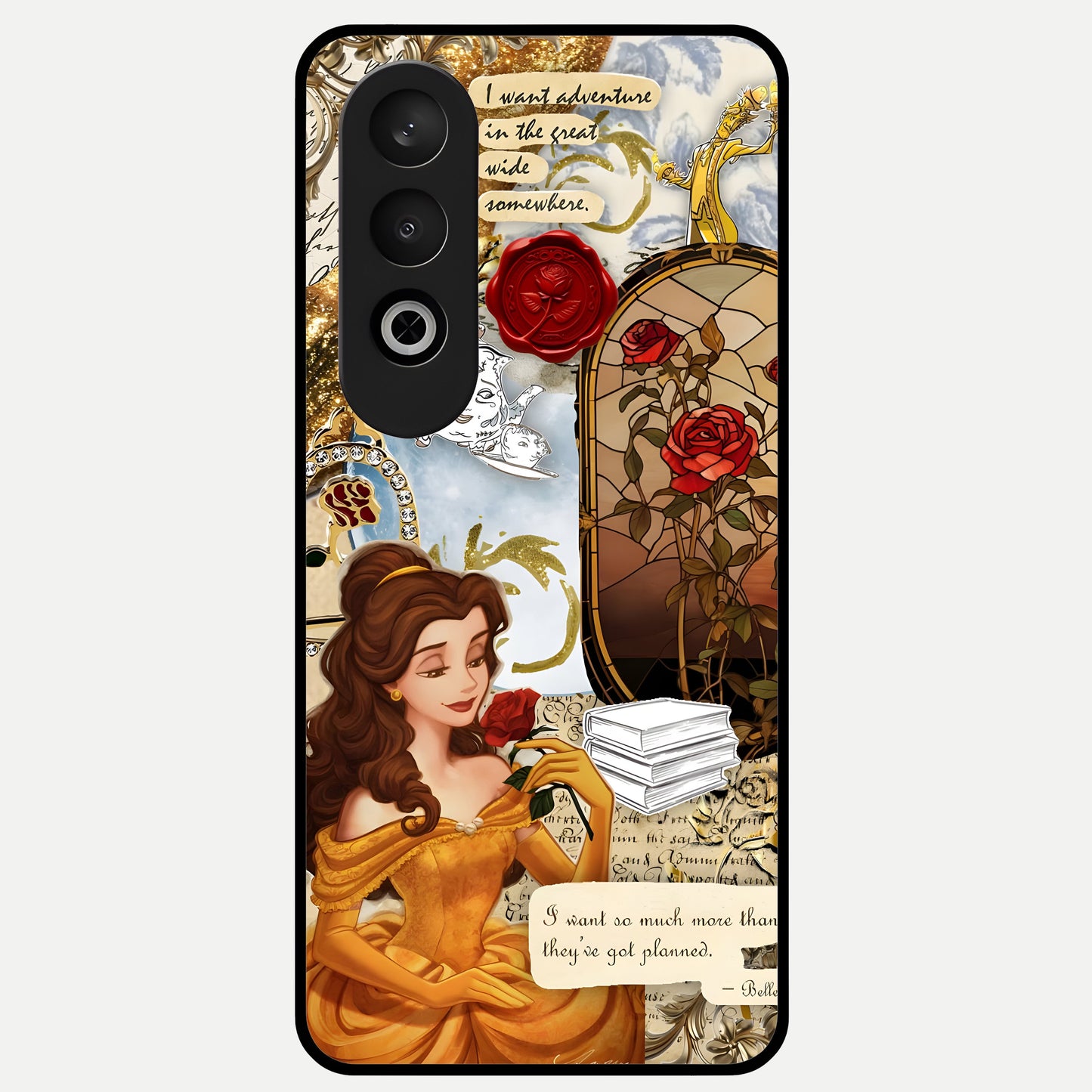  Golden Dream Belle Glass Case For Oneplus Nord CE4 back cover – full design glossy printed glass finish