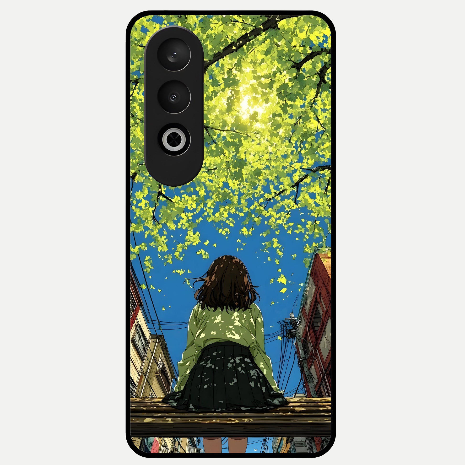  Golden Leaves Glow Glass Case For Oneplus Nord CE4 back cover – full design glossy printed glass finish