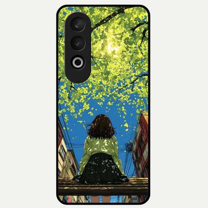  Golden Leaves Glow Glass Case For Oneplus Nord CE4 back cover – full design glossy printed glass finish