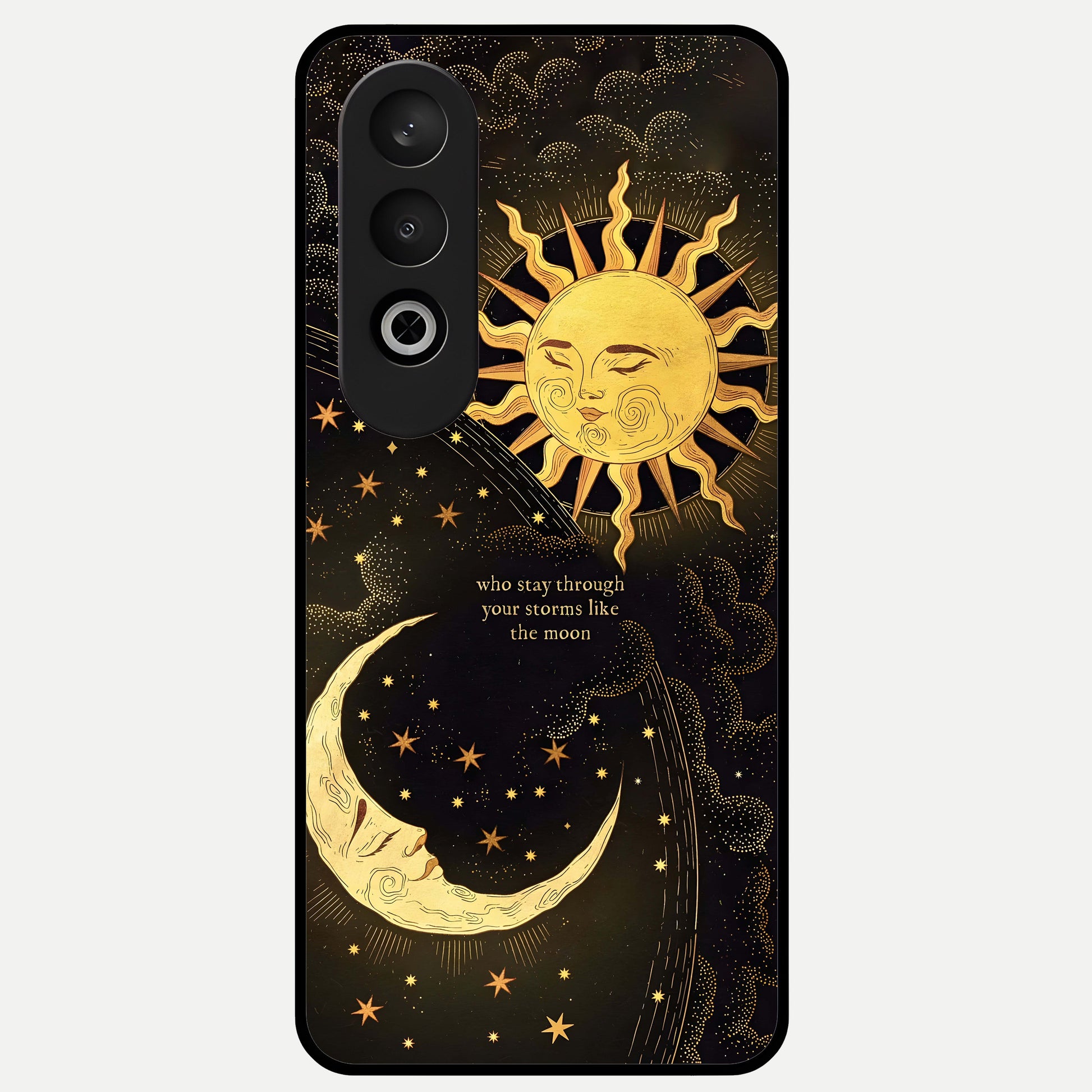  Golden Lunar Love Glass Case For Oneplus Nord CE4 back cover – full design glossy printed glass finish