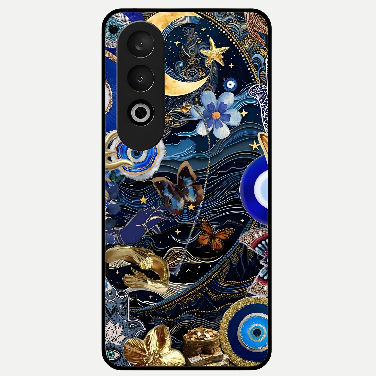  Golden Moon Magic Glass Case For Oneplus Nord CE4 back cover – full design glossy printed glass finish