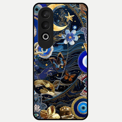 Golden Moon Magic Glass Case For Oneplus Nord CE4 back cover – full design glossy printed glass finish