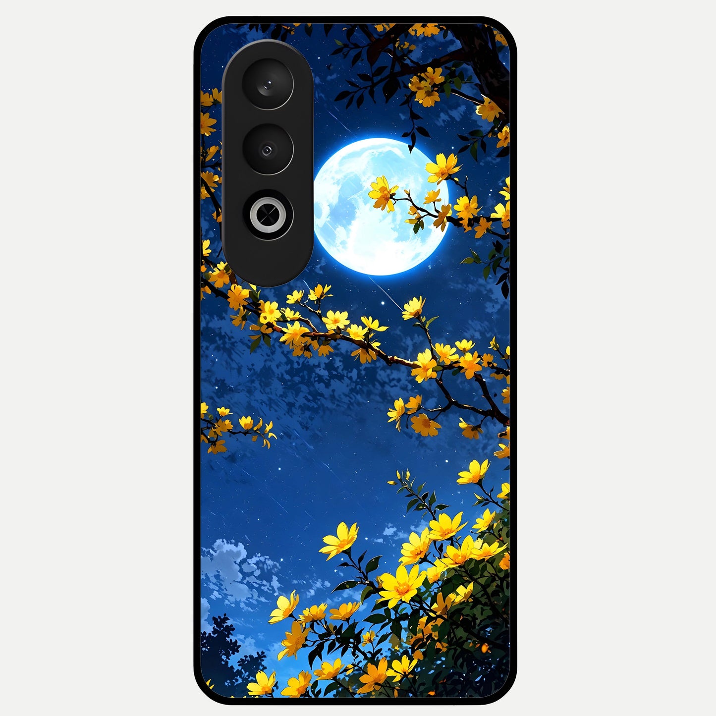 Golden Night Glow Glass Case For Oneplus Nord CE4 back cover – full design glossy printed glass finish
