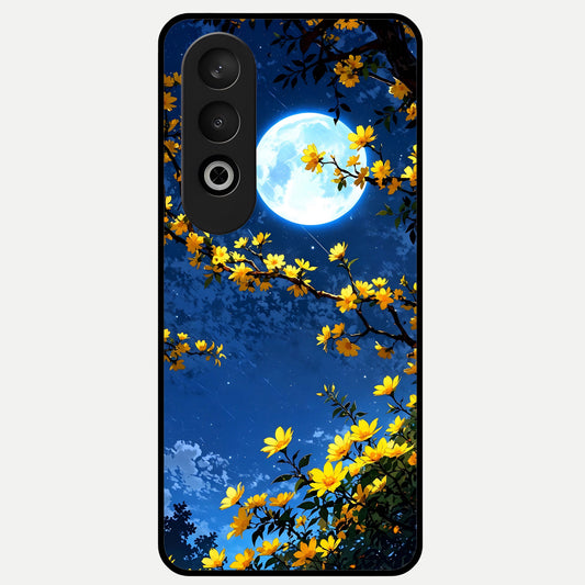  Golden Night Glow Glass Case For Oneplus Nord CE4 back cover – full design glossy printed glass finish