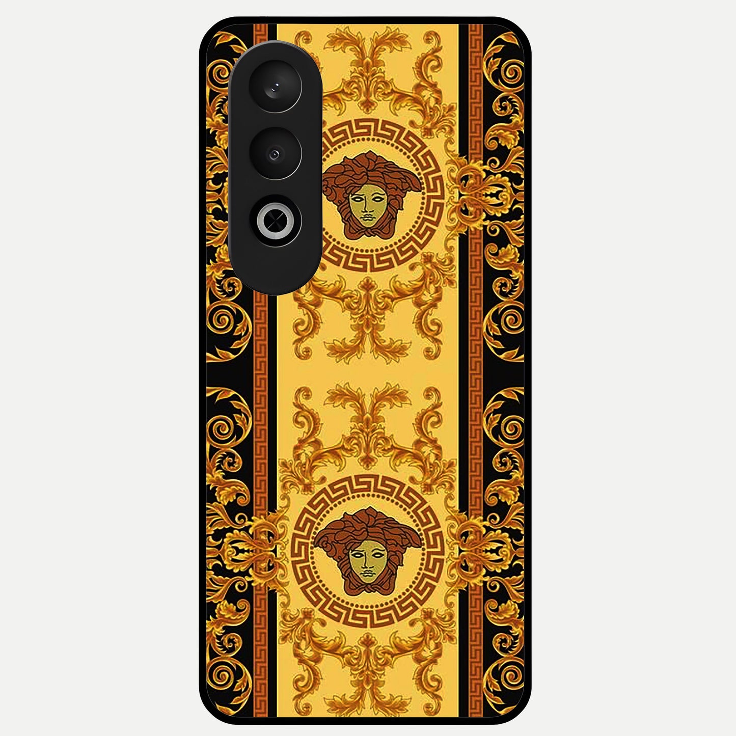  Golden Royal Heritage Glass Case For Oneplus Nord CE4 back cover – full design glossy printed glass finish