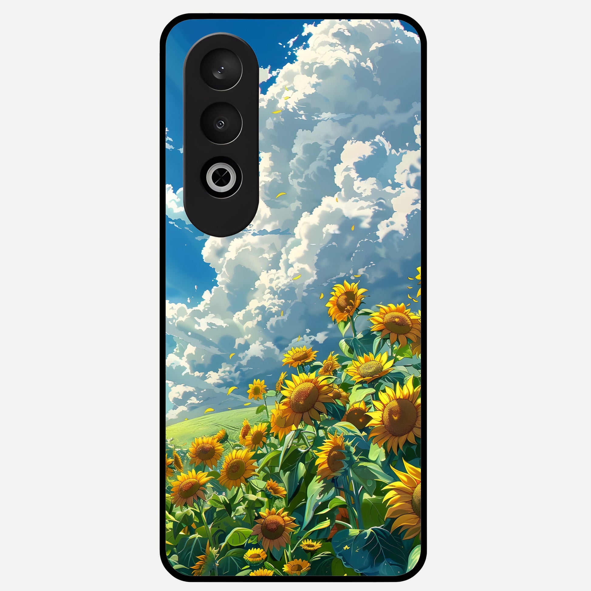  Golden Sun Glory Glass Case For Oneplus Nord CE4 back cover – full design glossy printed glass finish