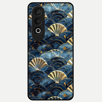  Golden Wave Luxe Glass Case For Oneplus Nord CE4 back cover – full design glossy printed glass finish