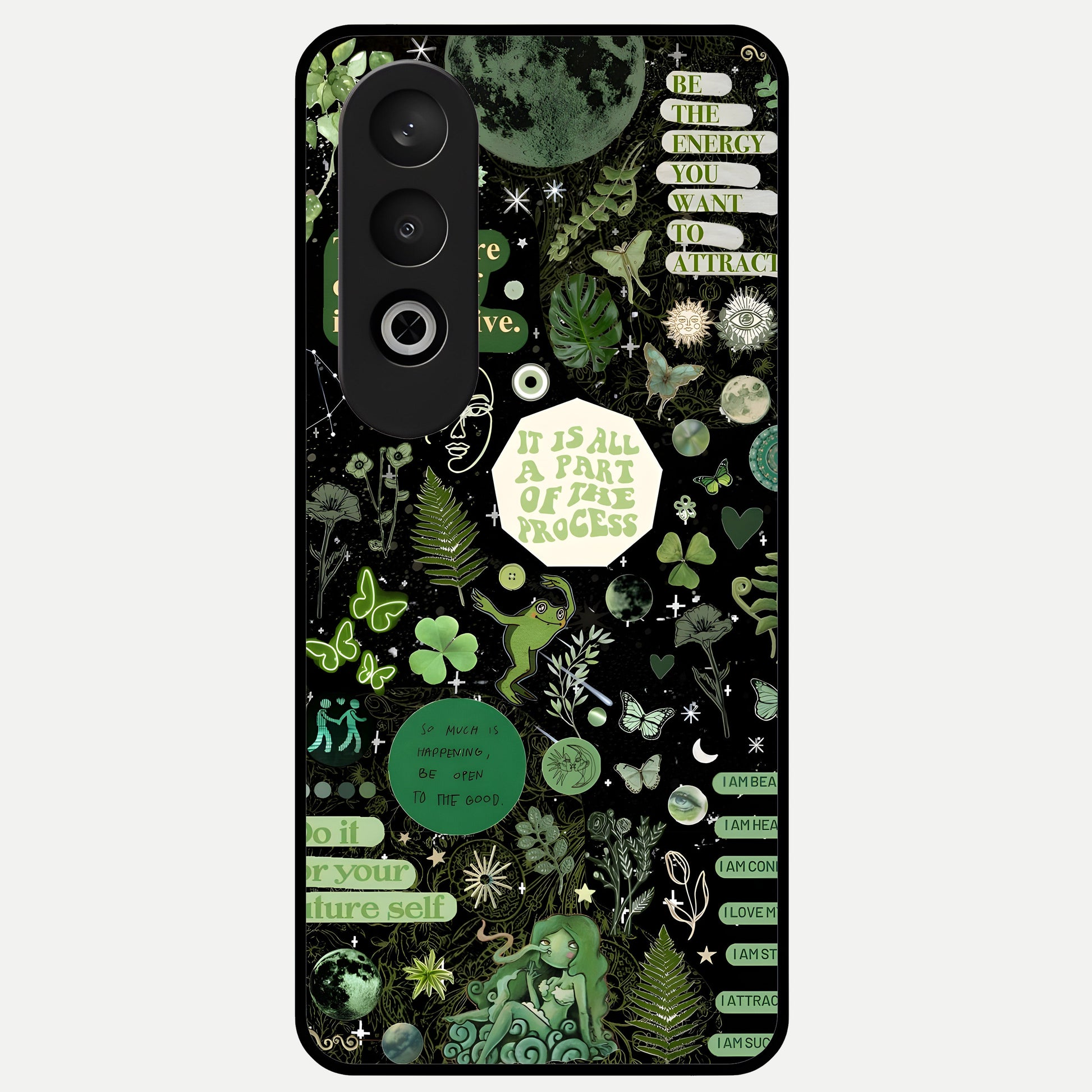  Green Mandala Pattern Glass Case For Oneplus Nord CE4 back cover – full design glossy printed glass finish