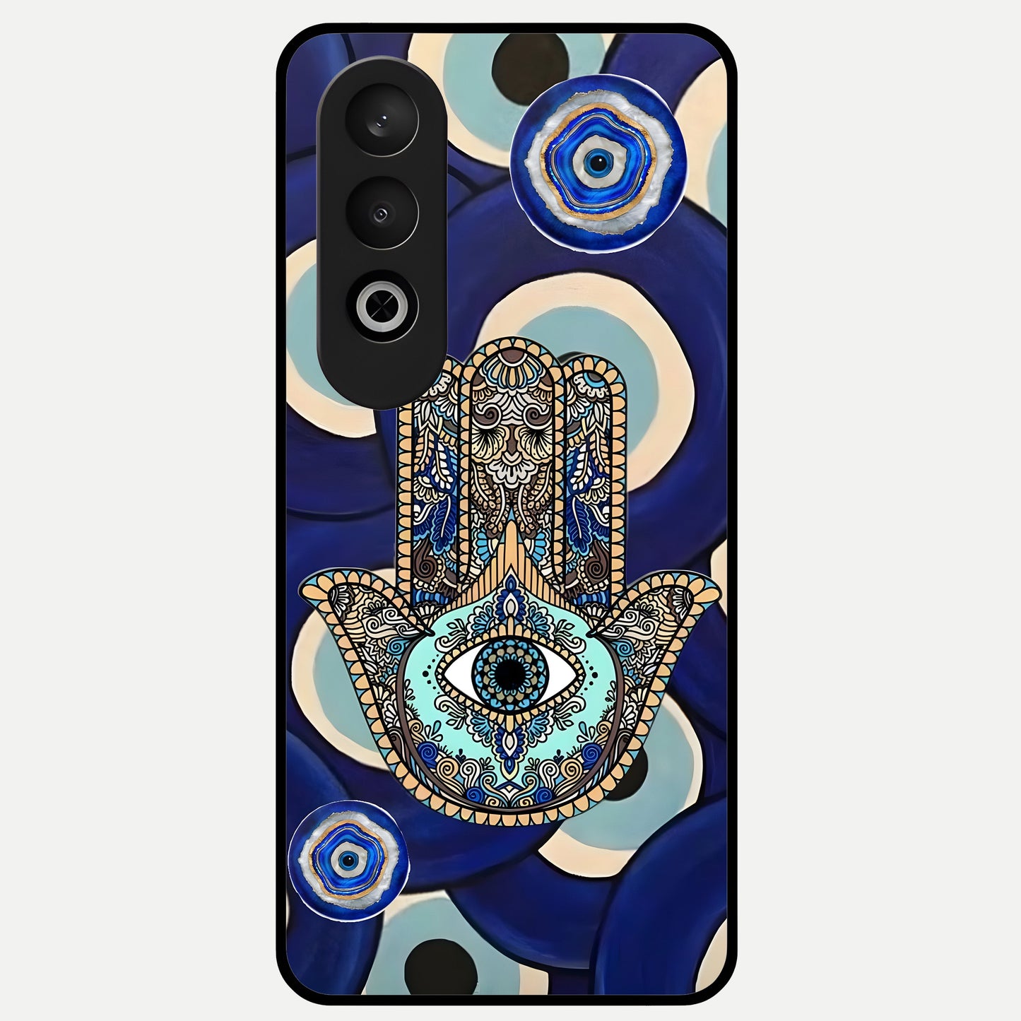  Hamsa Divine Guard Glass Case For Oneplus Nord CE4 back cover – full design glossy printed glass finish