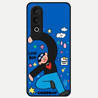 Happy Luck Vibe Glass Case For Oneplus Nord CE4 back cover – full design glossy printed glass finish