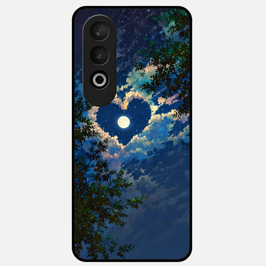  Heart With Moon Sky Glass Case For Oneplus Nord CE4 back cover – full design glossy printed glass finish