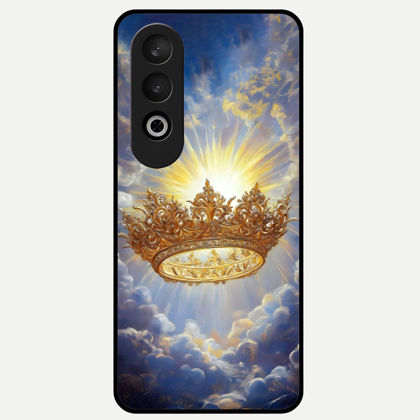  Heavenly Crown Light Glass Case For Oneplus Nord CE4 back cover – full design glossy printed glass finish
