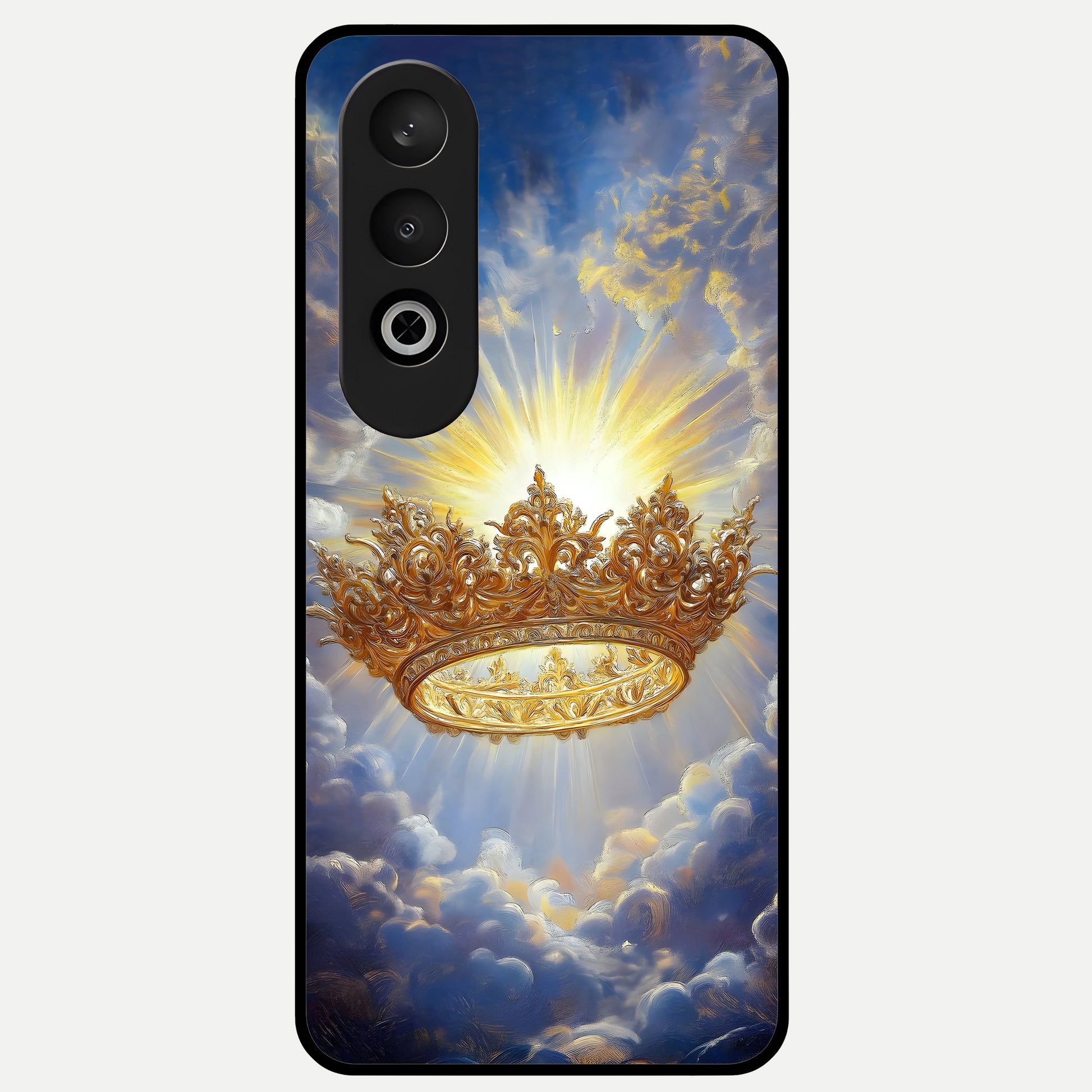  Heavenly Crown Light Glass Case For Oneplus Nord CE4 back cover – full design glossy printed glass finish