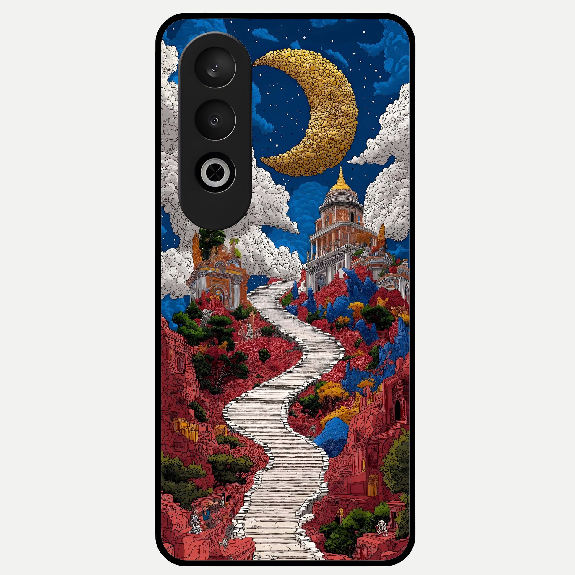  Heavenly Moon Path Glass Case For Oneplus Nord CE4 back cover – full design glossy printed glass finish