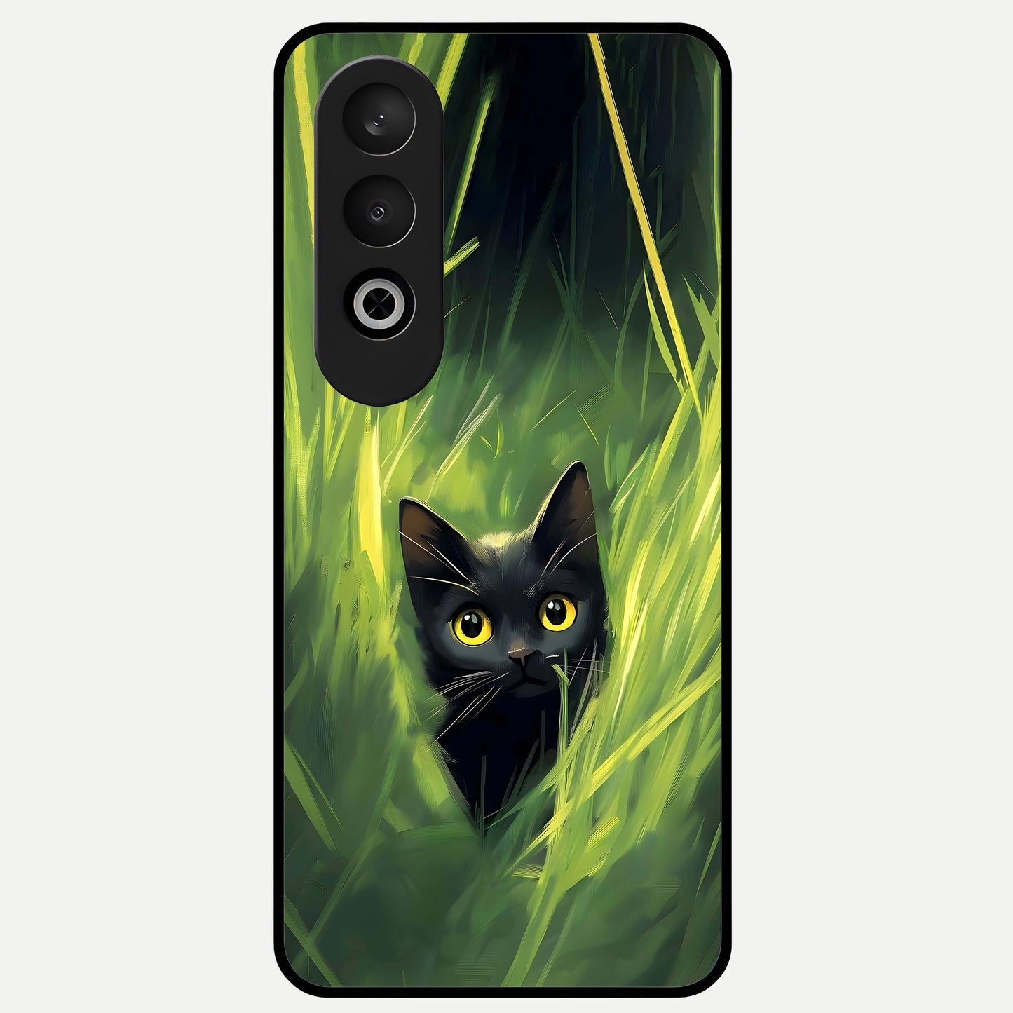  Hidden Cat Whisper Glass Case For Oneplus Nord CE4 back cover – full design glossy printed glass finish