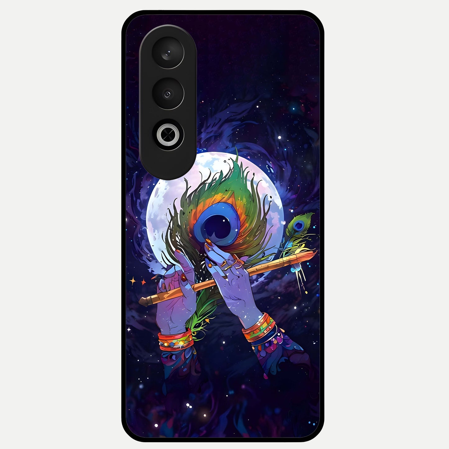  Krishna Hands Art Glass Case For Oneplus Nord CE4 back cover – full design glossy printed glass finish