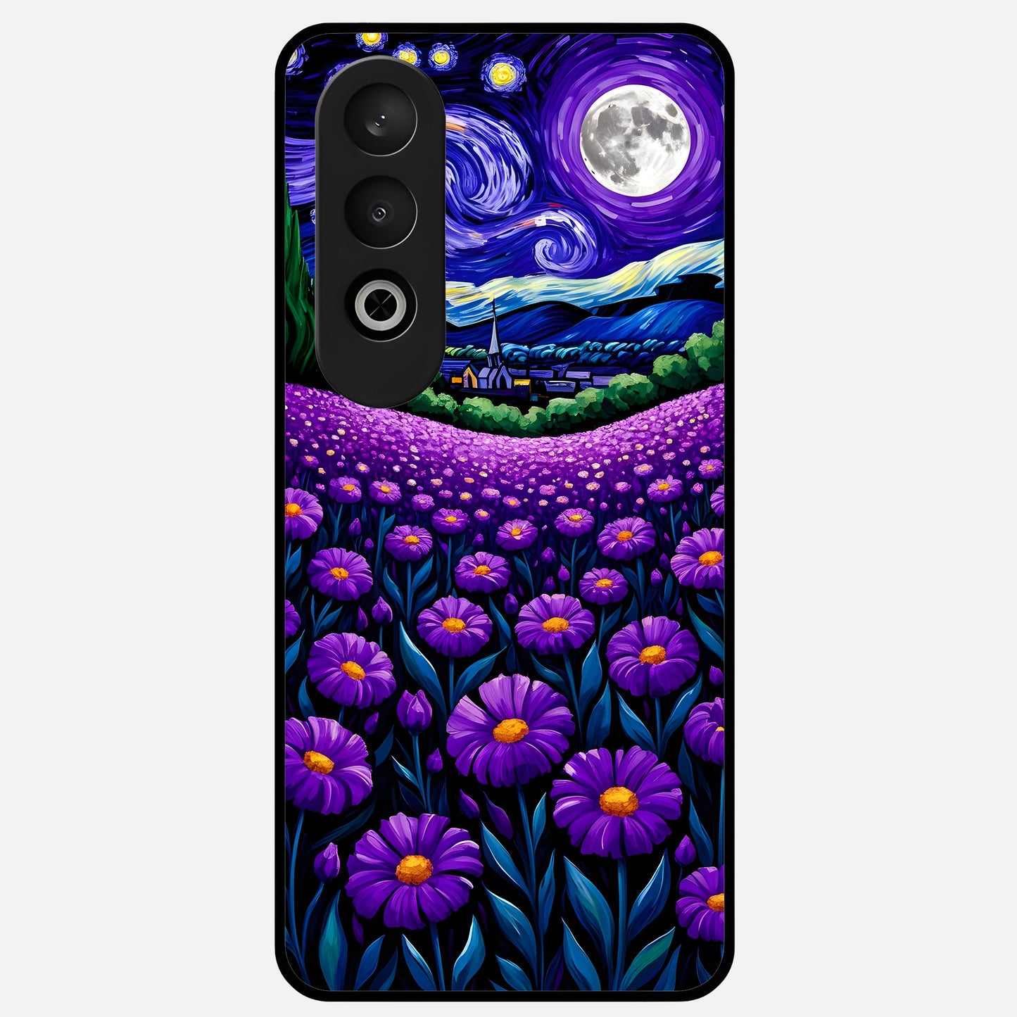  Lavender Moon Field Glass Case For Oneplus Nord CE4 back cover – full design glossy printed glass finish