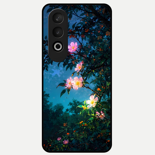  Midnight Bloom Glow Glass Case For Oneplus Nord CE4 back cover – full design glossy printed glass finish