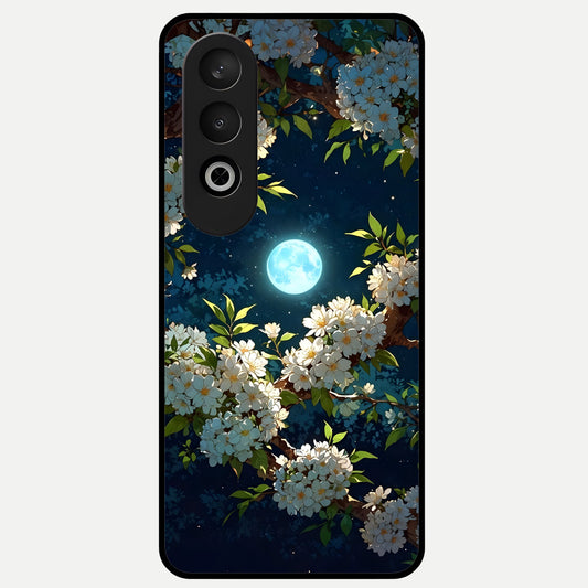  Moonlit Blossom Dream Glass Case For Oneplus Nord CE4 back cover – full design glossy printed glass finish