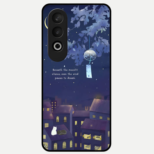  Moonlit Cat Silence Glass Case For Oneplus Nord CE4 back cover – full design glossy printed glass finish