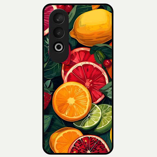  Multiple Fruits Glass Case For Oneplus Nord CE4 back cover – full design glossy printed glass finish