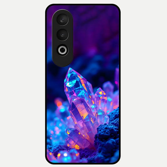  Neon Aura Shards Glass Case For Oneplus Nord CE4 back cover – full design glossy printed glass finish