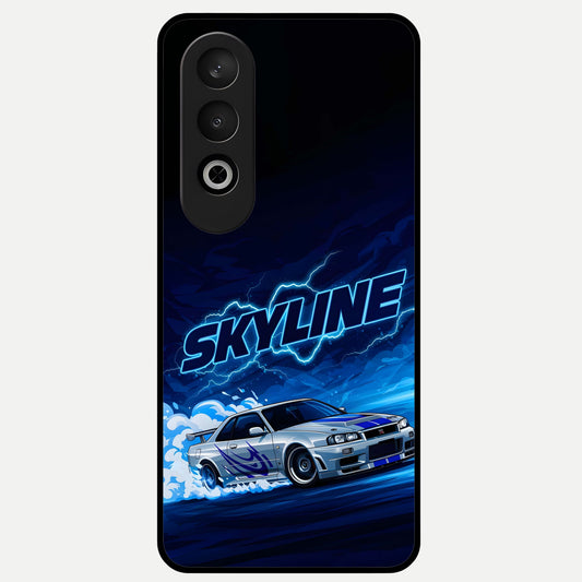  Neon Drift Beast Glass Case For Oneplus Nord CE4 back cover – full design glossy printed glass finish