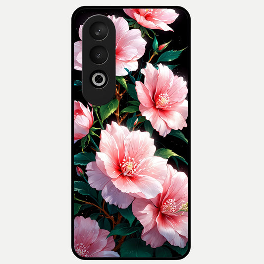  Peach Flower Glass Case For Oneplus Nord CE4 back cover – full design glossy printed glass finish